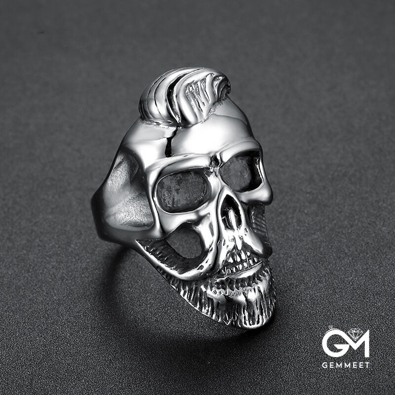 Bearded Skull Titanium Steel Men's Ring