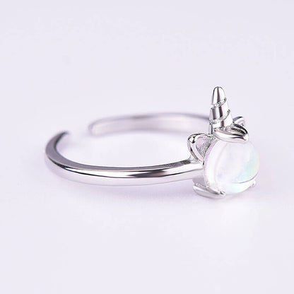 Moonstone Unicorn Adjustable Ring