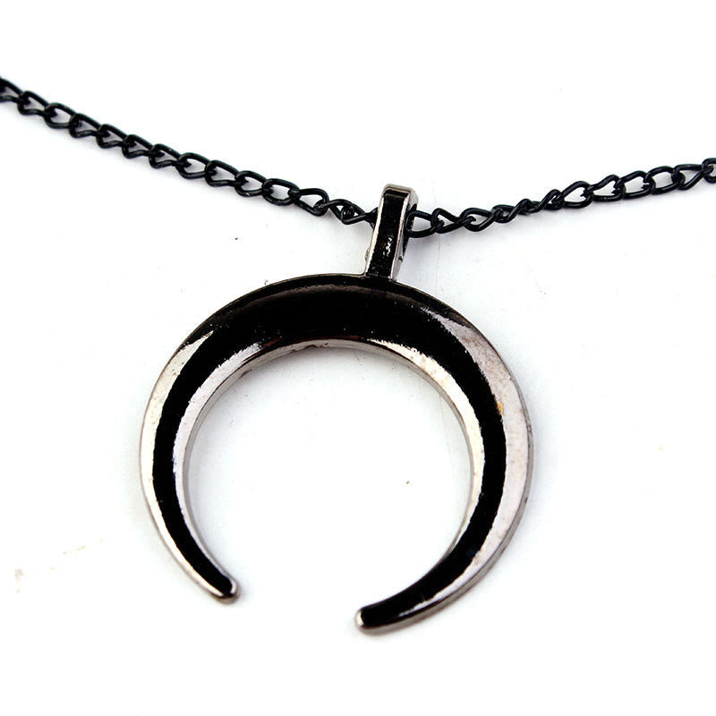 Black Moon Stainless Steel Halloween Necklace