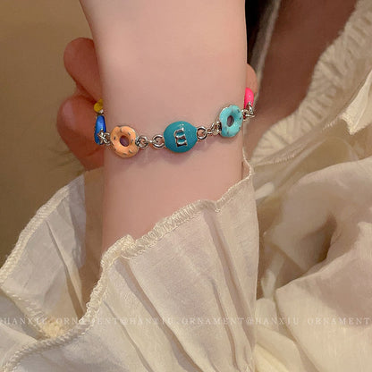 Colored Alphabet Doughnut Bracelet