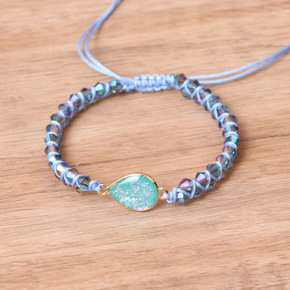 Double Woven Blue Dream Crystal Bracelet