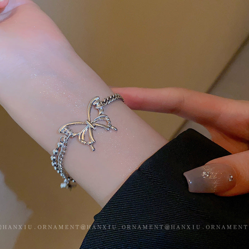 Cross Butterfly Fringe Bracelet