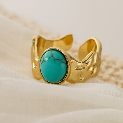 Bohemia Turquoise Thick Band Ring