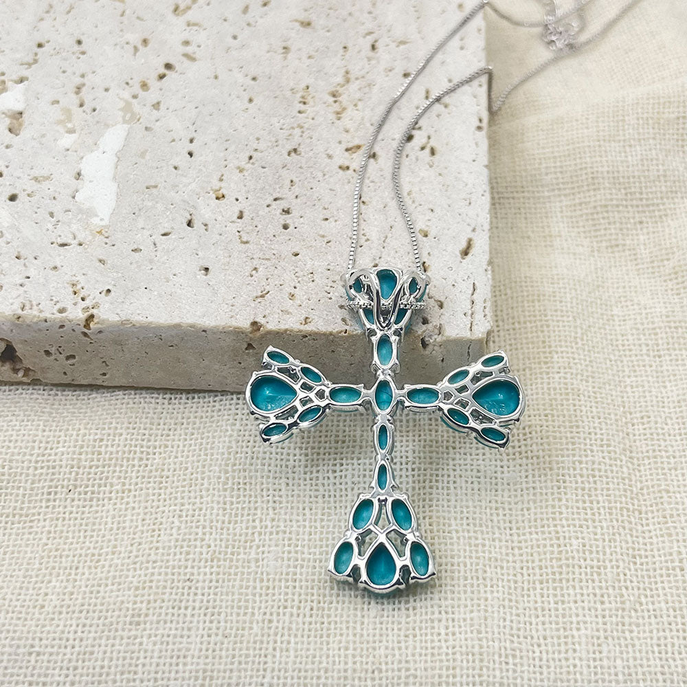 Inlaid Turquoise Pendant Necklace