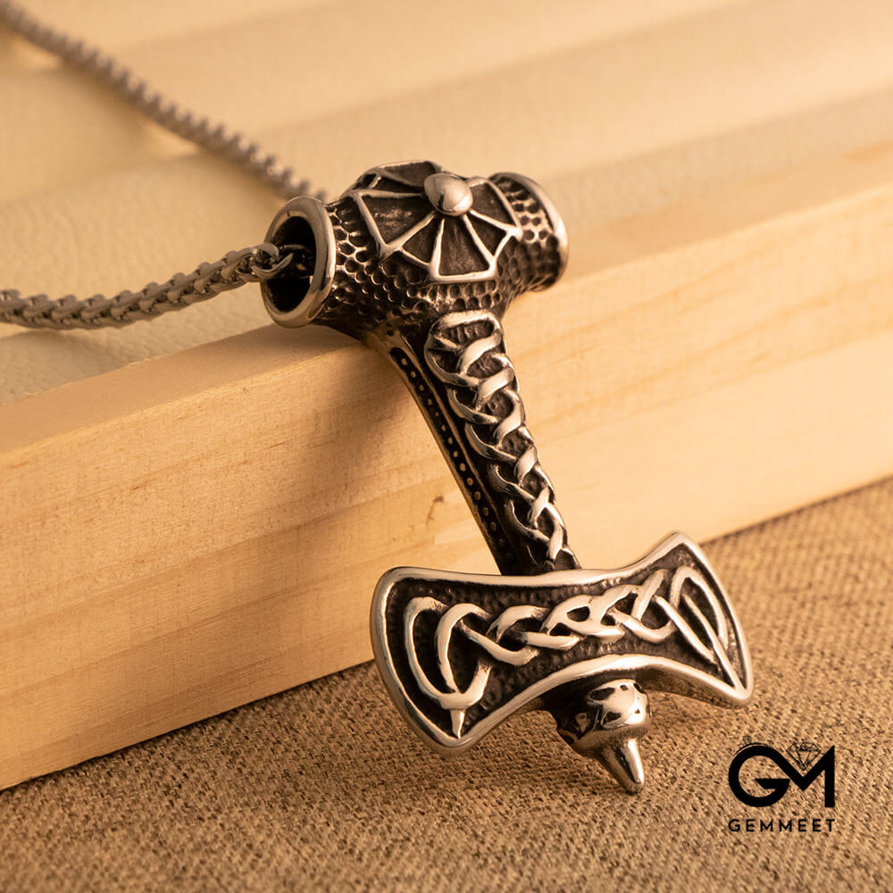 Vintage Viking Axe Titanium Steel Necklace