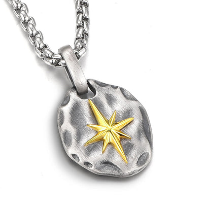 Sterling Silver Vintage Golden Polaris Pendants Necklace