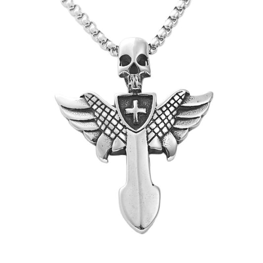 Skull Wings Cross Retro Trendy Men's Pendant