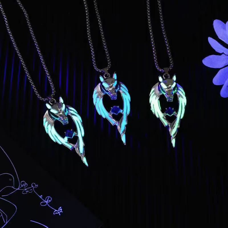 "Lone Brave" - Luminous Northern Wolf Sapphire Necklace