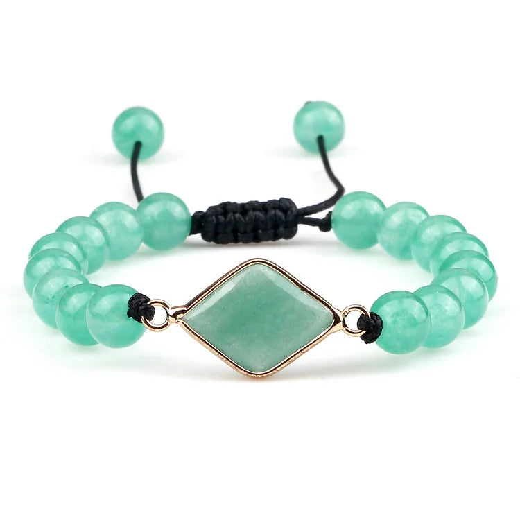 Green Aventurine Stone Beaded Opalite Bracelet