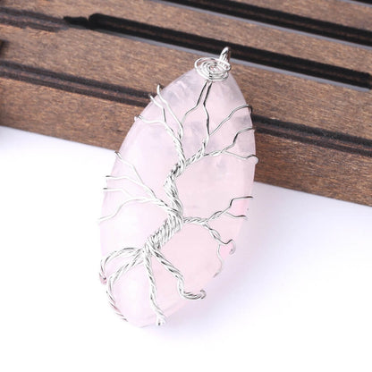 Crystal Stone Tree of Life Pendant