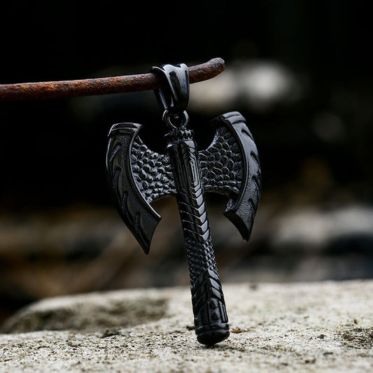 Double Axe Pendant Titanium Steel Pendant