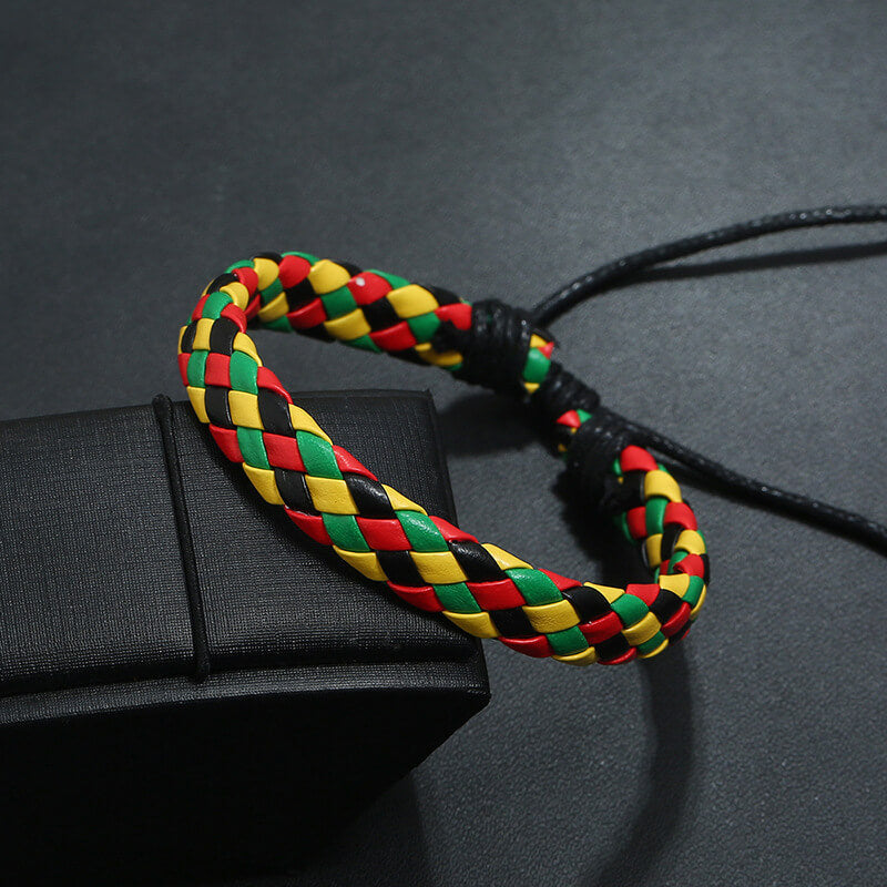 Simple Pull Adjustment Color Leather Bracelet for Men and Women