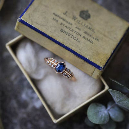 "Once Upon A Time In Rome" Dark Blue Cuban Open Ring