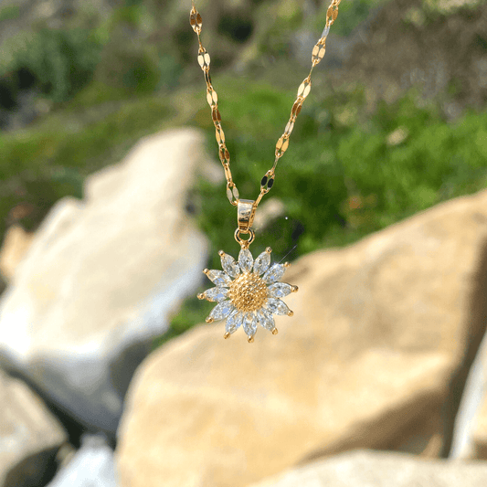 "You Are My Sunshine" Sunflower Necklace