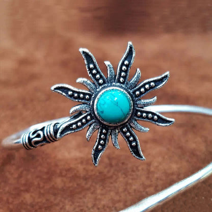 Retro Sunflower Turquoise Creative Bracelet