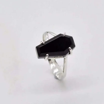 Black Onyx Coffin Ring