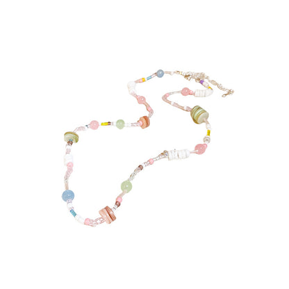 Multicolored Shell Beads French Necklace