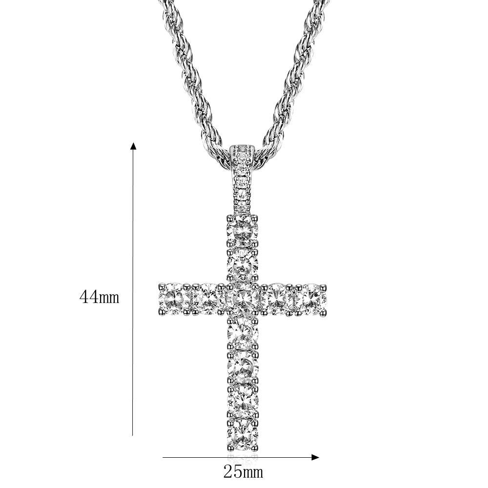 Hip Hop Jewelry Micropaved Zirconia Cross Gold Plated Pendant