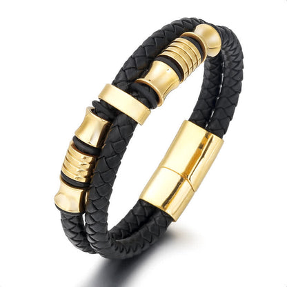 Men's Leather Multilayer Braided Rope Bracelet