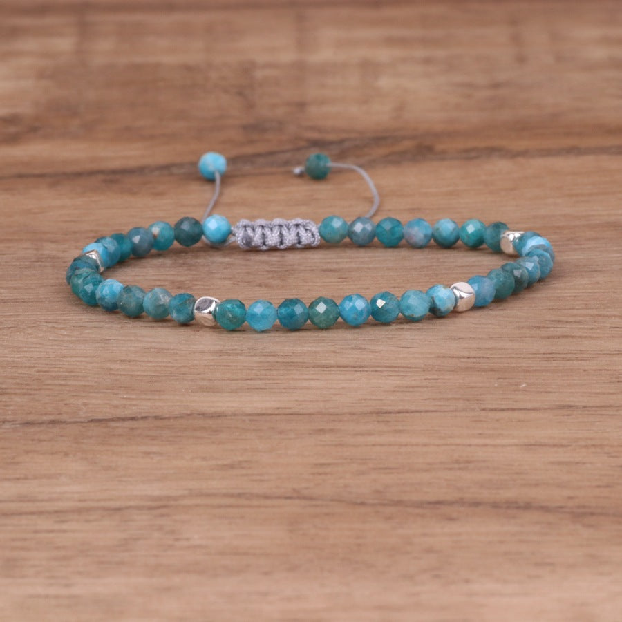 Blue Apatite Bead Bracelet