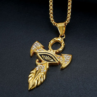 Hip Hop Gold Plated Zirconia Eye of Horus Pendant