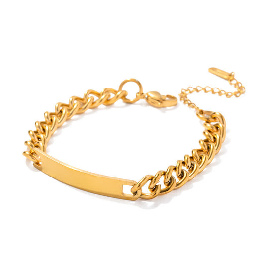 Women's Cuban Golden Plated Chain Bracelet