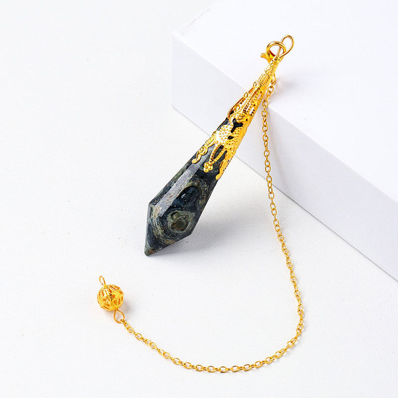 Crystal Faceted Polyhedron Pendant Hexagon