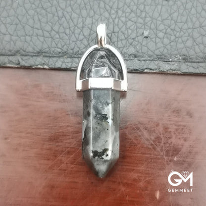 Simple Synthetic Crystal Hexagon Pendant