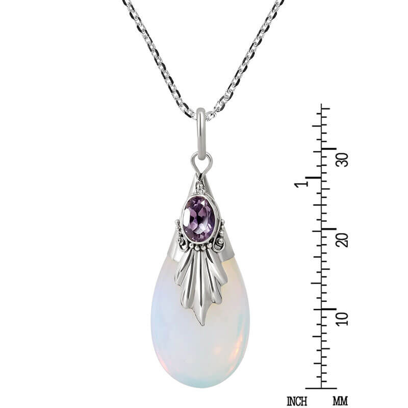 Moonstone Teardrop Water Drop Pear Shaped Necklace