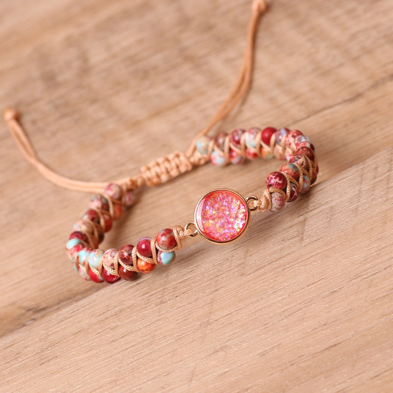 Opal Double Woven Red Imperial Turquoise Bracelet