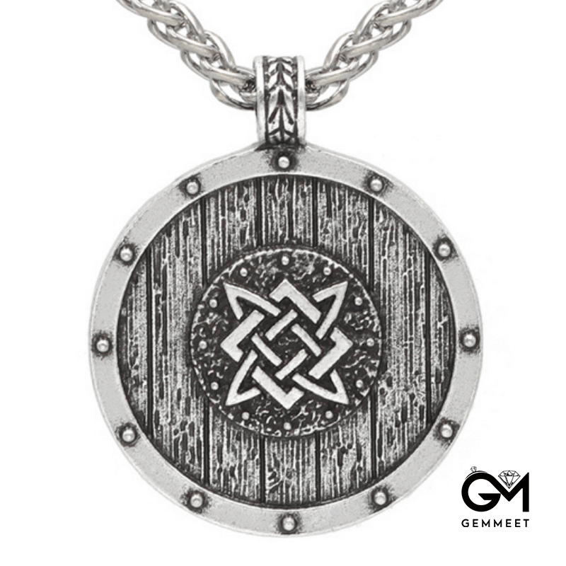 Viking Shield Reversible Pendant  Necklace