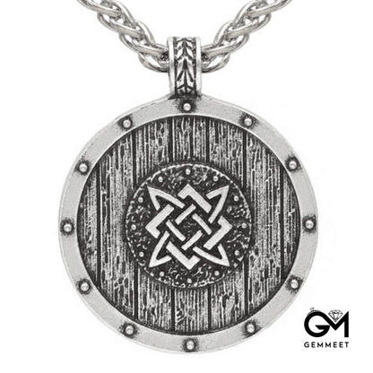 Viking Shield Reversible Pendant  Necklace