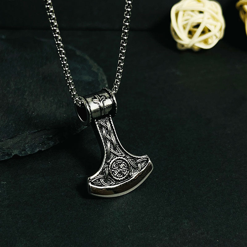 Vintage Viking Mythology Axe Pendant Necklace