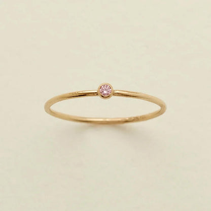 Birthstone 12 Month Birth Slim Ring