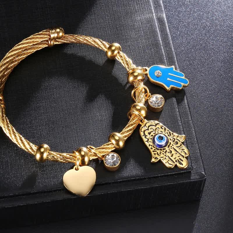 Hamsa With Evil Eye Protection Bracelet