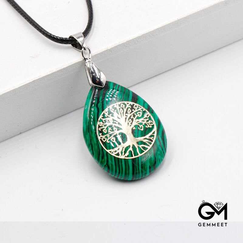 Kabbalah Crystal Tree of Life Water Drop Pendant