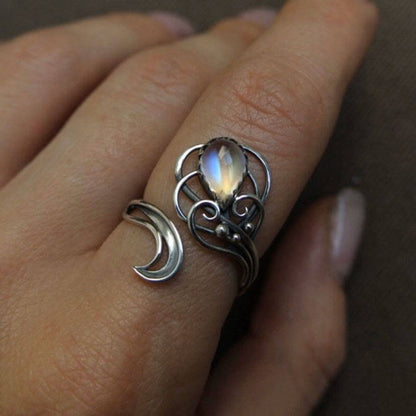 Drop Shaped Moonstone Witch Ring