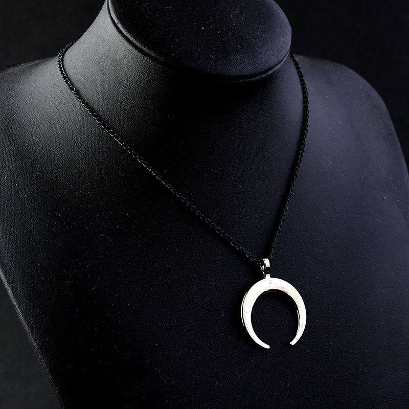 Black Moon Stainless Steel Halloween Necklace