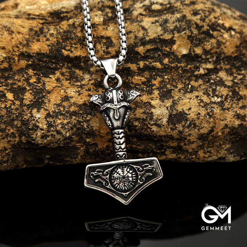 Thor Hammer Viking Mount Crow Celtic Necklace