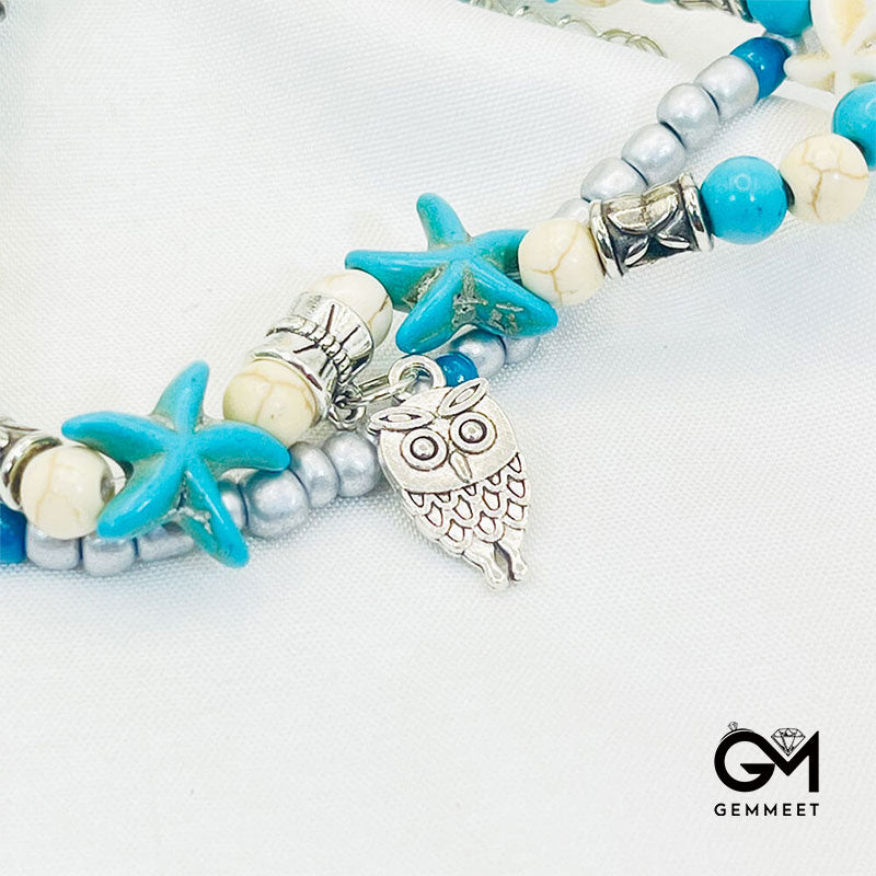 Turquoise Turtle Symbol Owl Bracelet Anklet