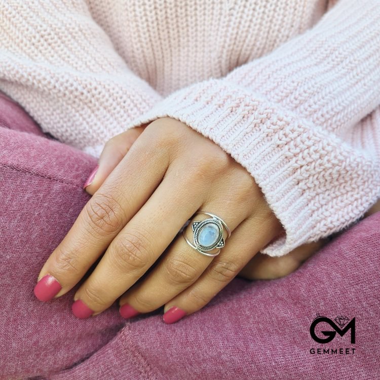 Bohemia Oval Cut Moonstone Ring