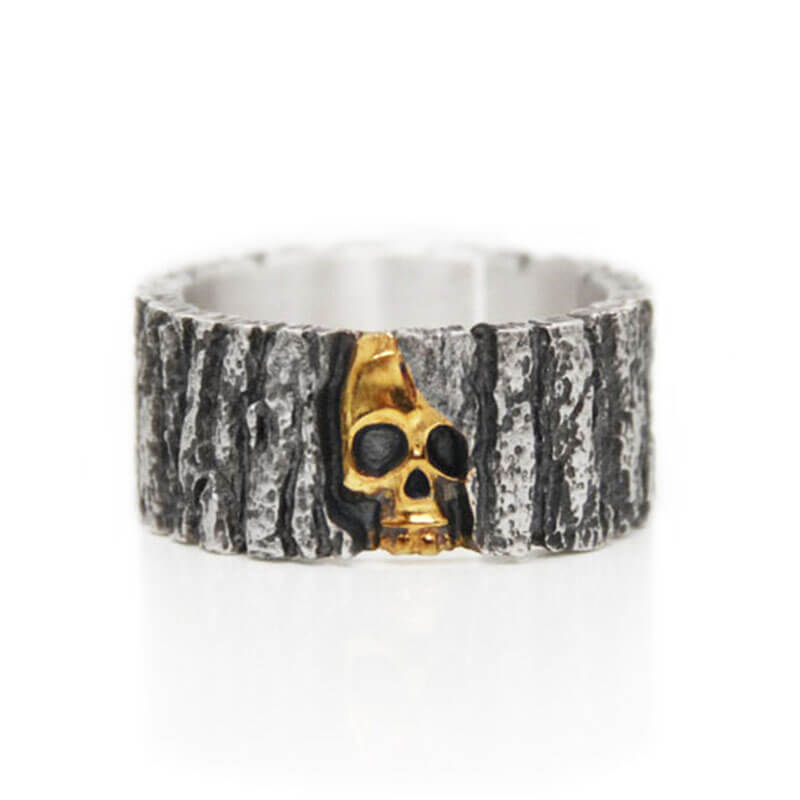 Halloween Gold Skull Thick Bang Ring