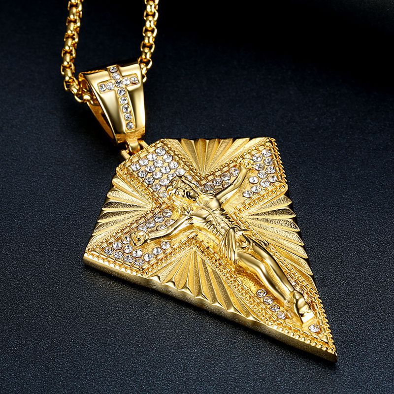 HIPHOP Jewelry Gold-plated Zircon Jesus Pendant