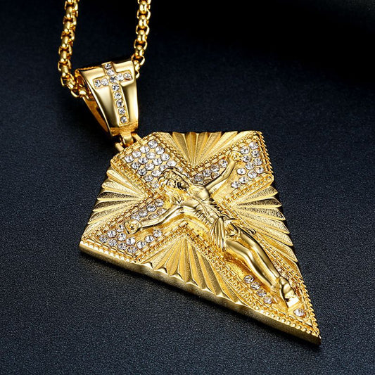 HIPHOP Jewelry Gold-plated Zircon Jesus Pendant