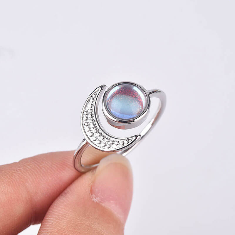 Moon & Sun Moonstone Adjustable Ring