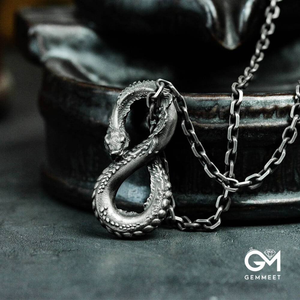 Infinity Symbol Boa Pendant Necklace