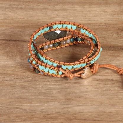 Glitter Stone Cut Multi-layer Beaded Bracelet