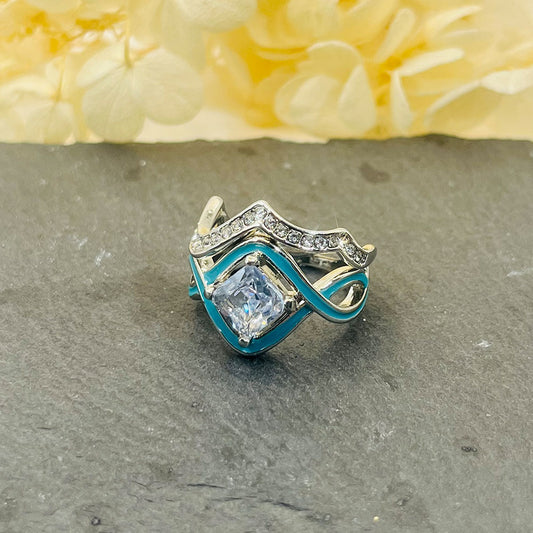 Faxul Turquoise Ocean Wave Ring