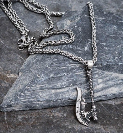 Retro Viking Mythology Axe Pendant Necklace