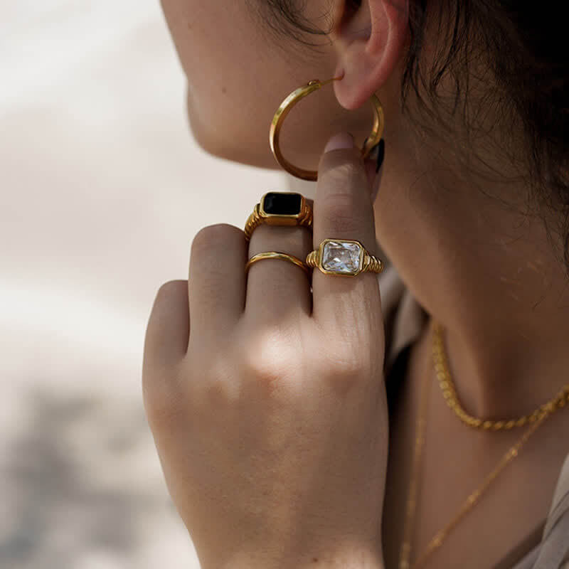 The Fortune Bringers - 18K Gold Emerald Signet Ring